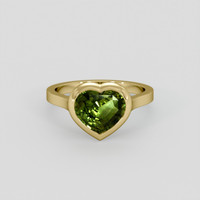 2.09 Ct. Yellowish Green Sapphire Ring, 10K Yellow Gold 1