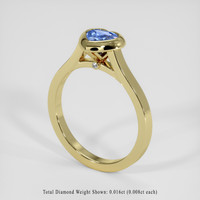 0.78 Ct. Blue Sapphire Ring, 14K Yellow Gold 2