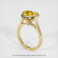 3.85 Ct. Yellowish Orange Sapphire Ring, 18K Yellow Gold 2