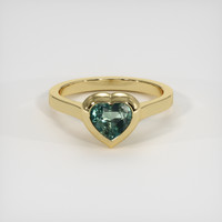 1.50 Ct. Bluish Green Sapphire Ring, 18K Yellow Gold 1