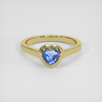 0.78 Ct. Blue Sapphire Ring, 18K Yellow Gold 1