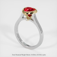 1.68 Ct. Ruby Ring, 14K Yellow & White 2