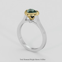 1.43 Ct. Bluish Green Sapphire Ring, 14K Yellow & White 2