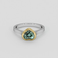 1.43 Ct. Bluish Green Sapphire Ring, 18K Yellow & White 1