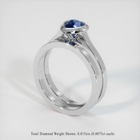 1.01 Ct. Sapphire Ring, 14K White Gold 2