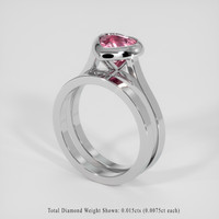 1.49 Ct. Padparadscha Sapphire Ring, 18K White Gold 2