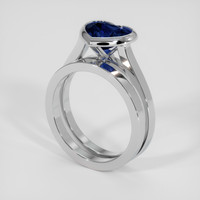 1.95 Ct. Blue Sapphire Ring, 18K White Gold 2