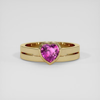 0.99 Ct. Pinkish Purple Sapphire Ring, 10K Yellow Gold 1