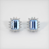 5.98 Ct.Tw. Gemstone Earrings, Platinum 950 1
