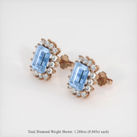 5.98 Ct.Tw. Gemstone Earrings, 14K Rose Gold 2