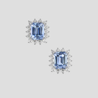<span>12.19</span> <span class="tooltip-light">Ct.Tw.<span class="tooltiptext">Total Carat Weight</span></span> Blue Sapphire Earrings, 14K White Gold 1