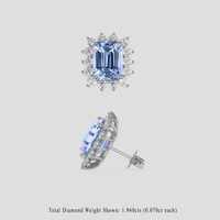 <span>12.19</span> <span class="tooltip-light">Ct.Tw.<span class="tooltiptext">Total Carat Weight</span></span> Blue Sapphire Earrings, 14K White Gold 2