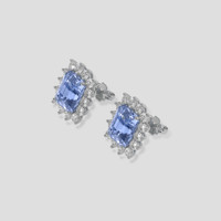 <span>12.19</span> <span class="tooltip-light">Ct.Tw.<span class="tooltiptext">Total Carat Weight</span></span> Blue Sapphire Earrings, 14K White Gold 3