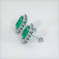 2.80 Ct.Tw. Emerald Earrings, 18K White Gold 3