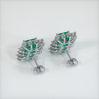 2.80 Ct.Tw. Emerald Earrings, 18K White Gold 4