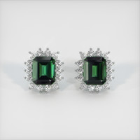 6.67 Ct.Tw. Gemstone Earrings, 18K White Gold 1