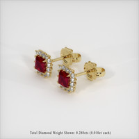<span>0.67</span>&nbsp;<span class="tooltip-light">Ct.Tw.<span class="tooltiptext">Total Carat Weight</span></span> Ruby Earrings, 14K Yellow Gold 2