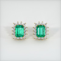 <span>1.41</span>&nbsp;<span class="tooltip-light">Ct.Tw.<span class="tooltiptext">Total Carat Weight</span></span> Emerald Earrings, 18K Yellow Gold 1