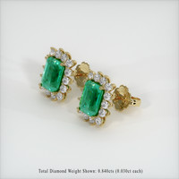 <span>1.41</span>&nbsp;<span class="tooltip-light">Ct.Tw.<span class="tooltiptext">Total Carat Weight</span></span> Emerald Earrings, 18K Yellow Gold 2