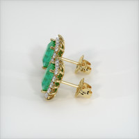 2.80 Ct.Tw. Emerald Earrings, 18K Yellow Gold 3