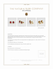 Ruby Earrings 0.78 Ct.Tw.Total Carat Weight 18K Yellow Gold Appraisal