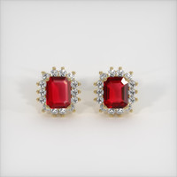 Ruby Earrings 0.78 Ct.Tw.Total Carat Weight 18K Yellow Gold Preview