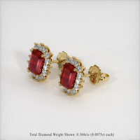 Ruby Earrings 0.78 Ct.Tw.Total Carat Weight 18K Yellow Gold Preview