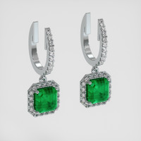 <span>2.44</span> <span class="tooltip-light">Ct.Tw.<span class="tooltiptext">Total Carat Weight</span></span> Emerald Earrings, Platinum 950 3