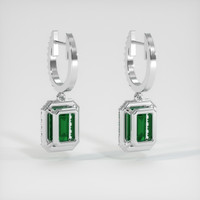 <span>2.84</span>&nbsp;<span class="tooltip-light">Ct.Tw.<span class="tooltiptext">Total Carat Weight</span></span> Emerald Earrings, Platinum 950 4