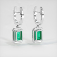 <span>2.91</span>&nbsp;<span class="tooltip-light">Ct.Tw.<span class="tooltiptext">Total Carat Weight</span></span> Emerald Earrings, Platinum 950 4