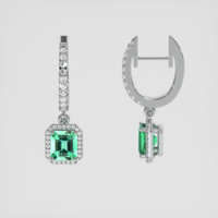 <span>1.13</span> <span class="tooltip-light">Ct.Tw.<span class="tooltiptext">Total Carat Weight</span></span> Emerald Earrings, Platinum 950 2