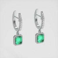 <span>1.13</span> <span class="tooltip-light">Ct.Tw.<span class="tooltiptext">Total Carat Weight</span></span> Emerald Earrings, Platinum 950 3