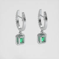 <span>1.13</span> <span class="tooltip-light">Ct.Tw.<span class="tooltiptext">Total Carat Weight</span></span> Emerald Earrings, Platinum 950 4
