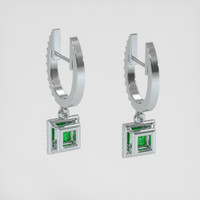 <span>0.57</span>&nbsp;<span class="tooltip-light">Ct.Tw.<span class="tooltiptext">Total Carat Weight</span></span> Emerald Earrings, Platinum 950 4