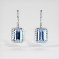 5.98 Ct.Tw. Gemstone Earrings, 14K White Gold 1