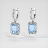 5.98 Ct.Tw. Gemstone Earrings, 14K White Gold 3