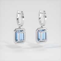 5.98 Ct.Tw. Gemstone Earrings, 14K White Gold 4
