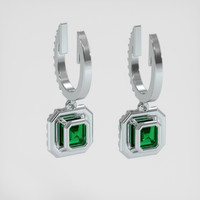 <span>2.44</span> <span class="tooltip-light">Ct.Tw.<span class="tooltiptext">Total Carat Weight</span></span> Emerald Earrings, 18K White Gold 4
