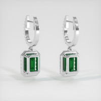 2.84 Ct.Tw. Emerald Earrings, 18K White Gold 4