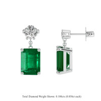 2.91 Ct.Tw. Emerald Earrings, Platinum 950 2
