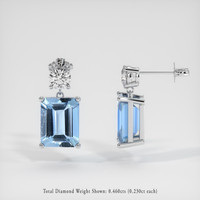 <span>3.96</span>&nbsp;<span class="tooltip-light">Ct.Tw.<span class="tooltiptext">Total Carat Weight</span></span> Gemstone Earrings, Platinum 950 2