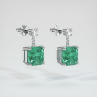 <span>0.92</span>&nbsp;<span class="tooltip-light">Ct.Tw.<span class="tooltiptext">Total Carat Weight</span></span> Emerald Earrings, Platinum 950 3