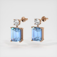 3.96 Ct.Tw. Gemstone Earrings, 14K Rose Gold 3