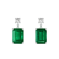 2.91 Ct.Tw. Emerald Earrings, 18K White Gold 1