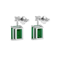 2.91 Ct.Tw. Emerald Earrings, 18K White Gold 4