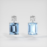 3.96 Ct.Tw. Gemstone Earrings, 18K White Gold 1