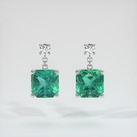 1.83 Ct.Tw. Emerald Earrings, 18K White Gold 1
