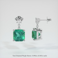 1.83 Ct.Tw. Emerald Earrings, 18K White Gold 2