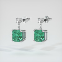 1.83 Ct.Tw. Emerald Earrings, 18K White Gold 3