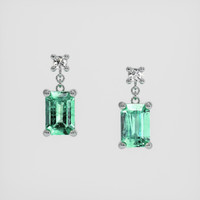 <span>1.03</span>&nbsp;<span class="tooltip-light">Ct.Tw.<span class="tooltiptext">Total Carat Weight</span></span> Emerald Earrings, 18K White Gold 1